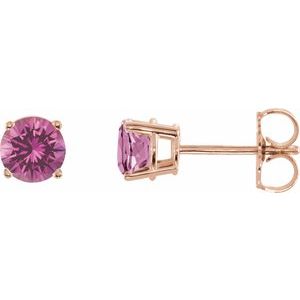 14K Rose 5 mm Natural Pink Sapphire Earrings Ethereal Legacy Boutiques