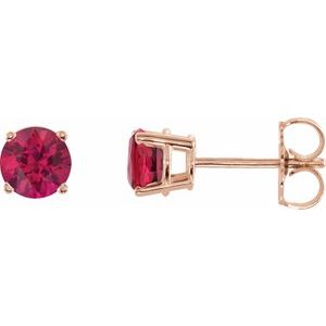14K Rose 5 mm Natural Ruby Earrings Ethereal Legacy Boutiques