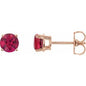 14K Rose 5 mm Natural Ruby Earrings Ethereal Legacy Boutiques