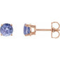 14K Rose 5 mm Natural Tanzanite Earrings Ethereal Legacy Boutiques
