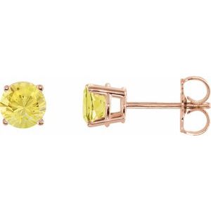 14K Rose 5 mm Natural Yellow Sapphire Earrings Ethereal Legacy Boutiques