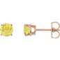 14K Rose 5 mm Natural Yellow Sapphire Earrings Ethereal Legacy Boutiques