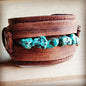 Leather Cuff With Blue Turquoise Chunks Shop Style & More | Fresh Looks, Everyday Deals & Free Shipping