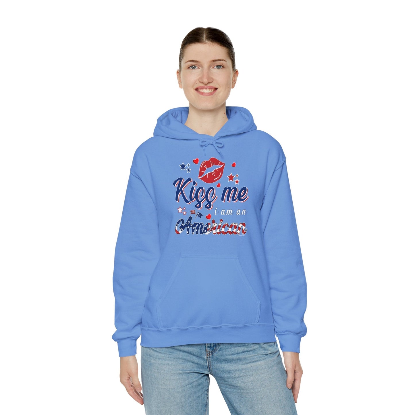 Kiss Me I Am An American Hooded Sweatshirt The Devil's Pickle
