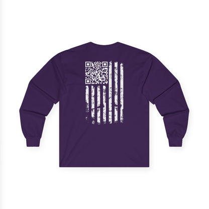 American Flag QR Code Long Sleeve Tee The Devil's Pickle