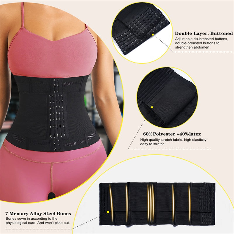 1pc Breathable Polyester Waist Cincher for Women - Medium Control Posture Improvement Shapewear with Adjustable Closure, Knit Fabric Weave, Hand Washable - 1pc NovaCart