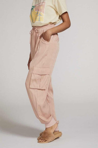 Textured satin cargo pants See size chart under “more details” The Fashion Celestial