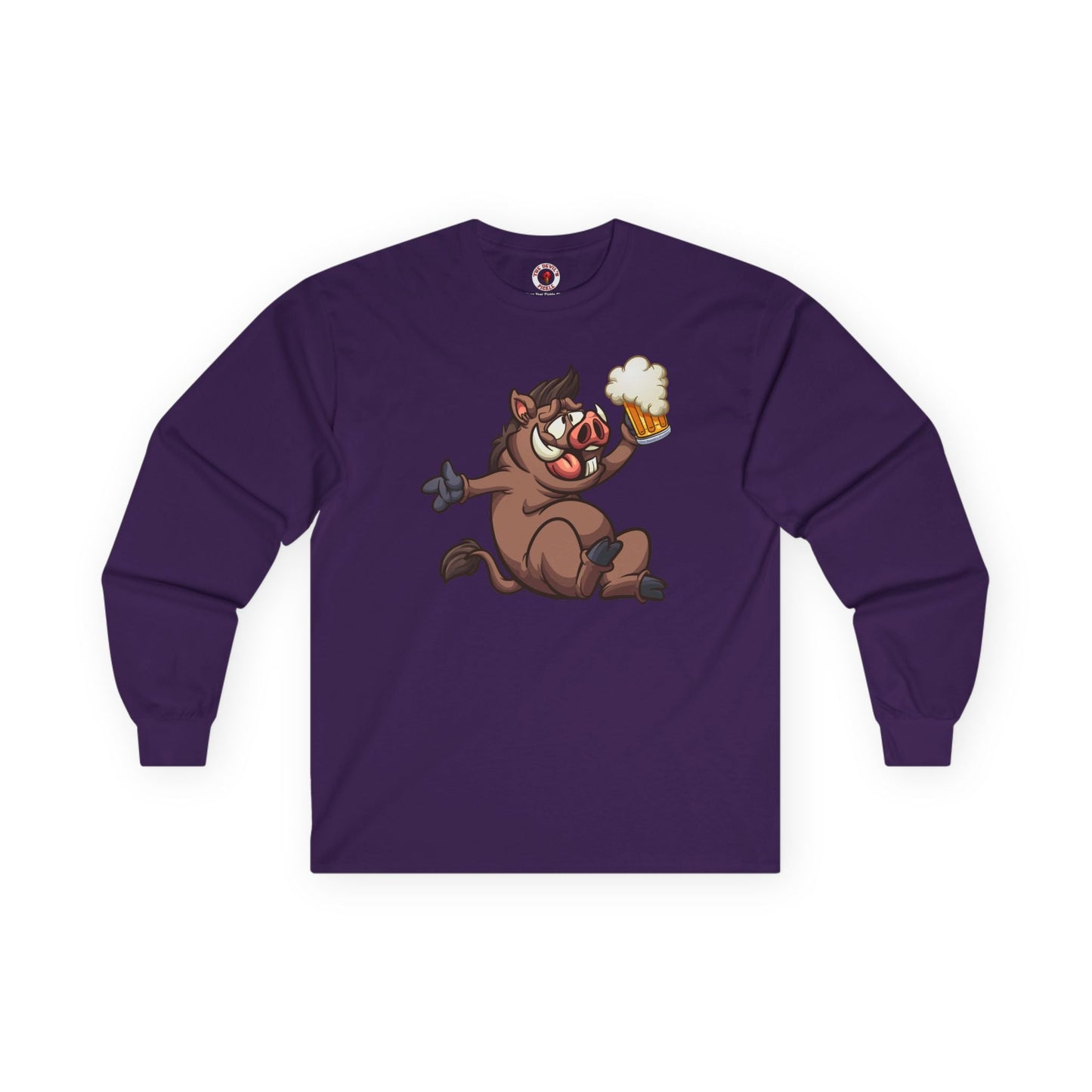 Beer Drinking Boar Long Sleeve Tee The Devil's Pickle