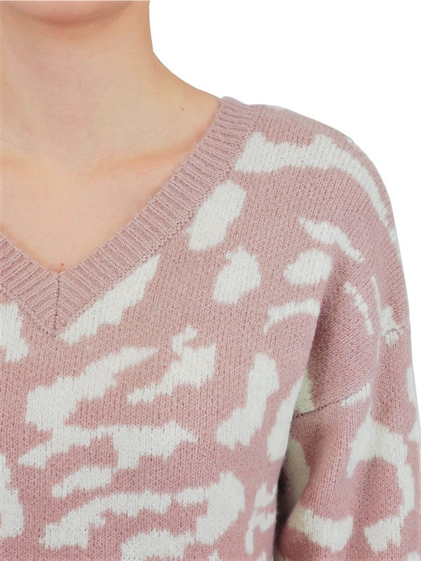 Leopard Pattern Jacquard Sweater Pull Over Top Shop Style & More | Fresh Looks, Everyday Deals & Free Shipping