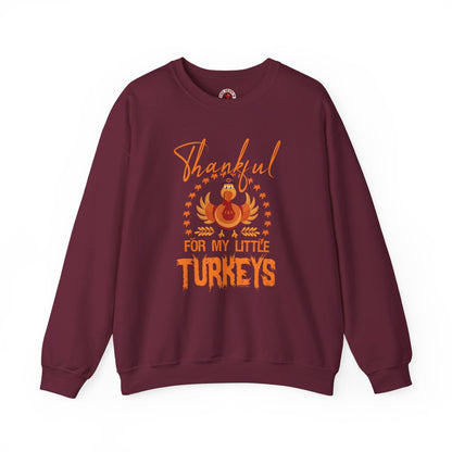 Thankful For My Little Turkeys Crewneck Sweatshirt The Devil's Pickle
