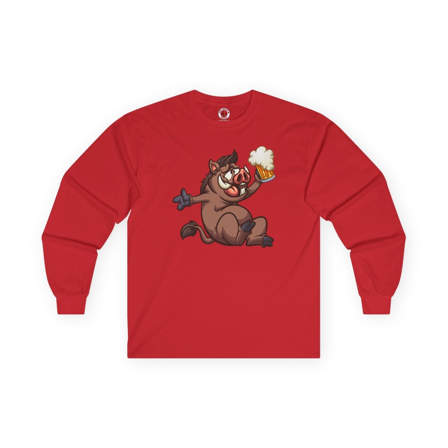 Beer Drinking Boar Long Sleeve Tee The Devil's Pickle