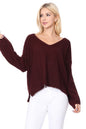 Wide V-Neck Oversized Sweater Top w. Side Slit Shop Style & More | Fresh Looks, Everyday Deals & Free Shipping