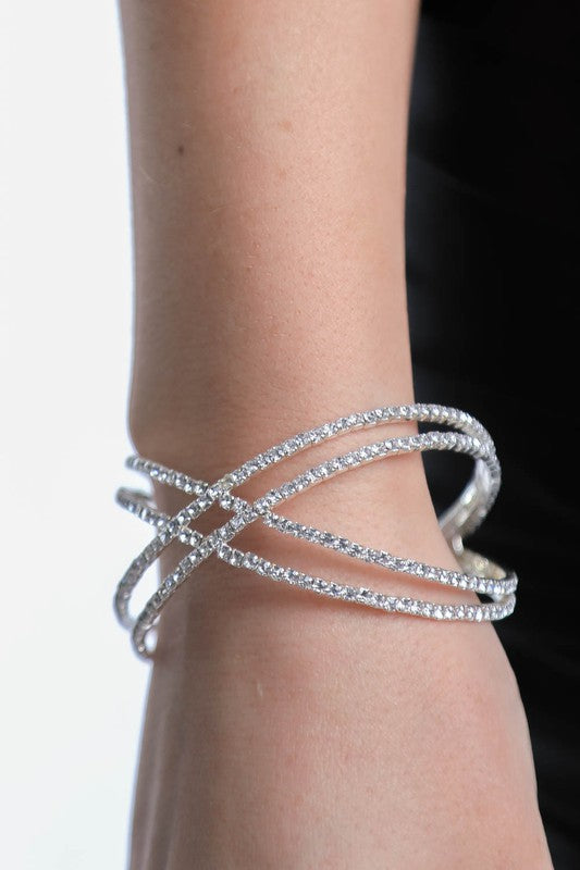 CRISSCROSS RHINESTONE BRACELET Shop Style & More | Fresh Looks, Everyday Deals & Free Shipping