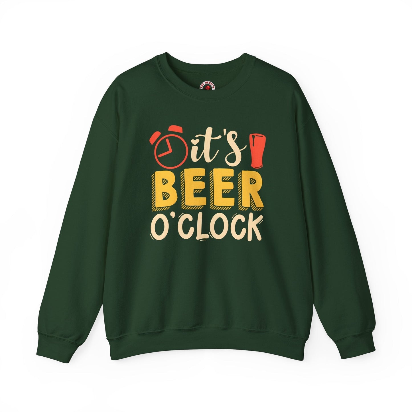 It's Beer O'clock Crewneck Sweatshirt The Devil's Pickle