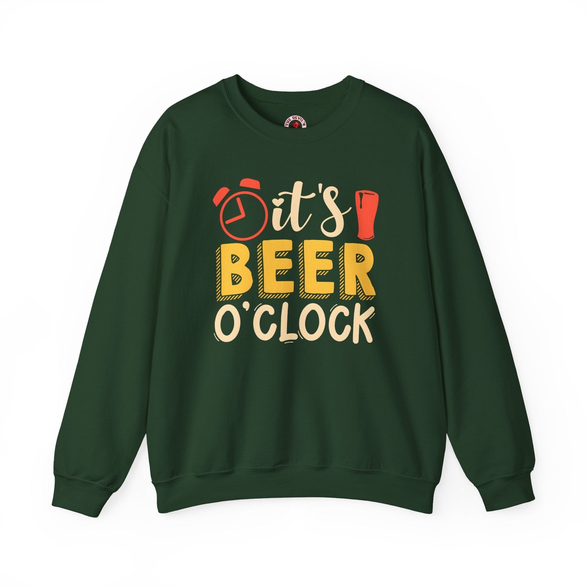 It's Beer O'clock Crewneck Sweatshirt The Devil's Pickle