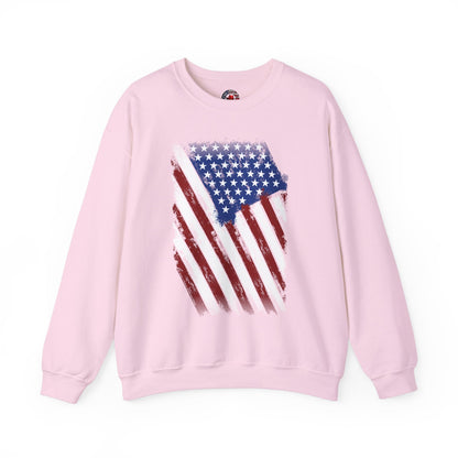 Distressed American Flag Crewneck Sweatshirt The Devil's Pickle