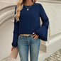 Elegant Socialite Trumpet Sleeved Top – Stylish Ruffled Blouse for Trendy Women Country in My Heart