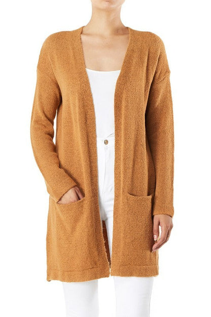 Cozy Elastic Loose Fit  Sweater Cardigan w/Pockets Shop Style & More | Fresh Looks, Everyday Deals & Free Shipping