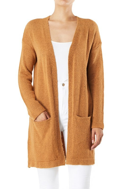 Cozy Elastic Loose Fit  Sweater Cardigan w/Pockets Shop Style & More | Fresh Looks, Everyday Deals & Free Shipping
