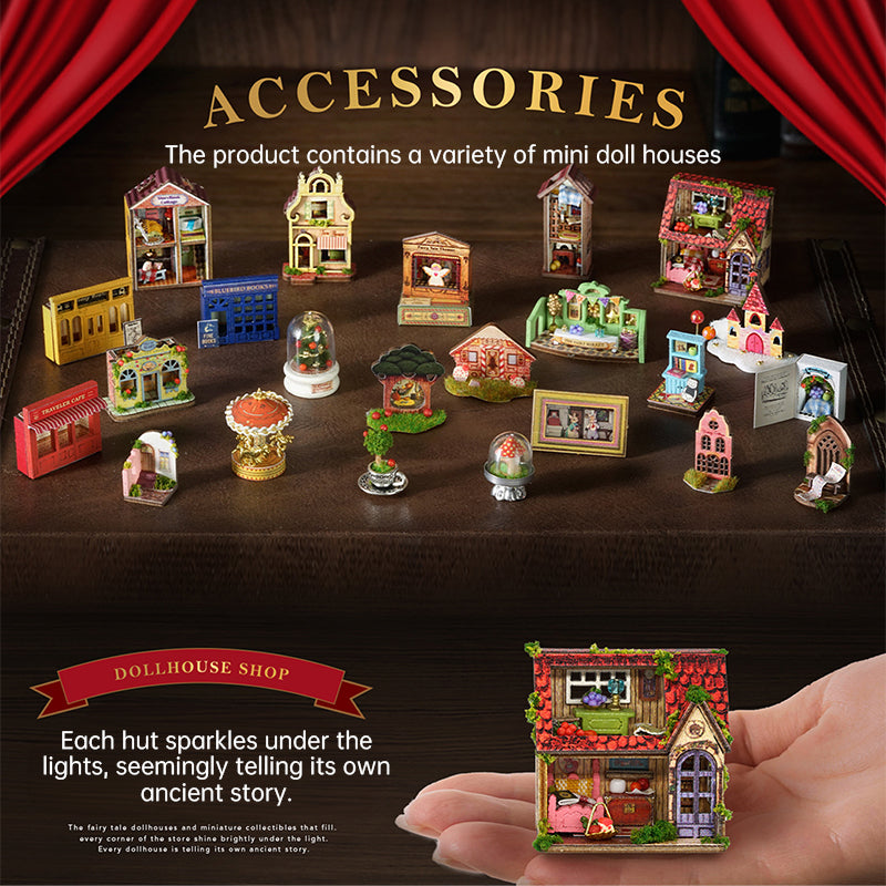 DIY wooden fairy-tale Wonderhous: mini bookends, assembleable houses, gifts, home decor