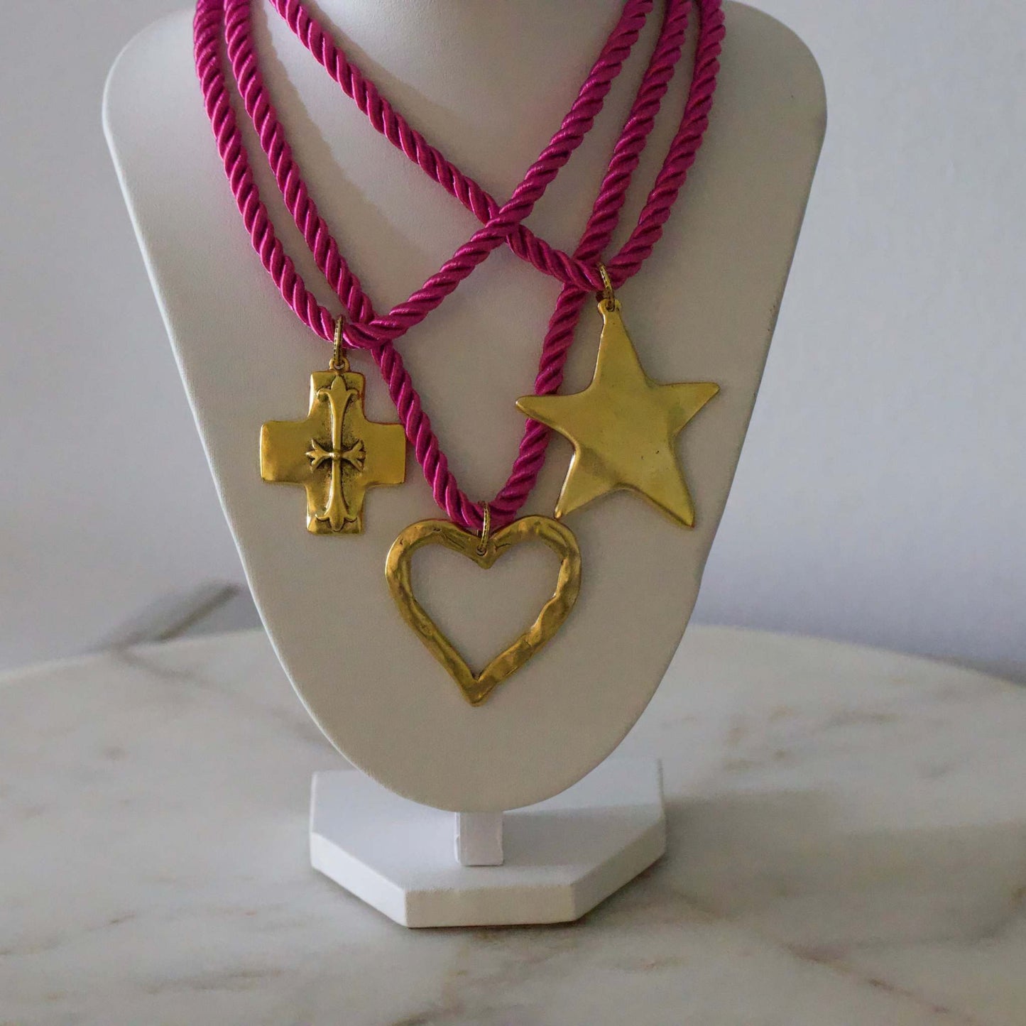Silk Cord Pendant Necklace 24K Gold Plated Deep South Originals