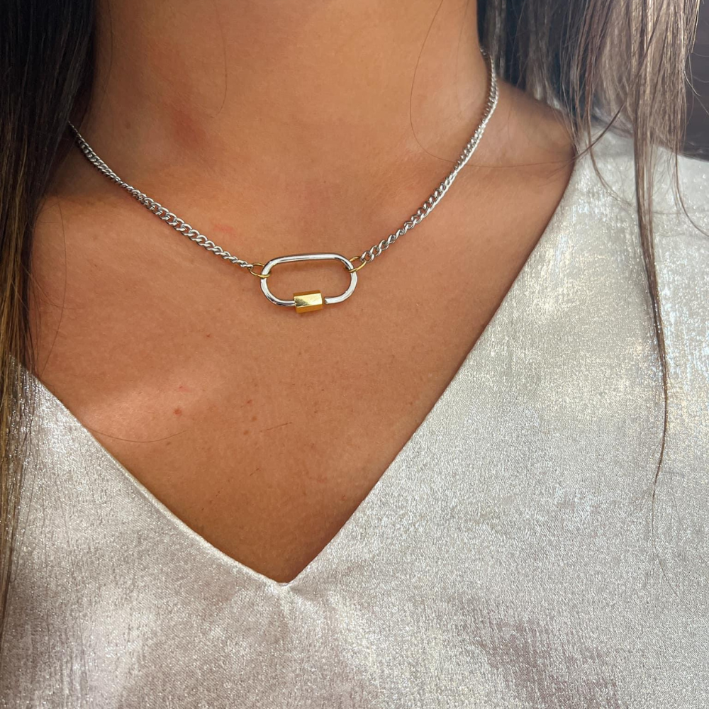 Two Tone Lock Necklace ~ Deep South Originals Deep South Originals