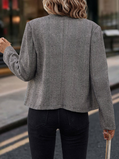 Women's Herringbone Double-Breasted Slim Jacket FitiqueFit