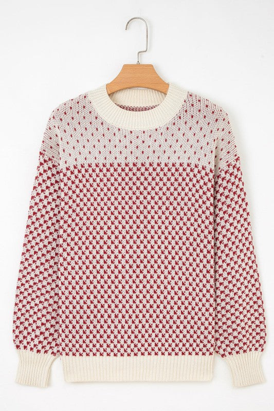 Dotted Colorblock Lantern Sleeve Sweater Shop Style & More | Fresh Looks, Everyday Deals & Free Shipping