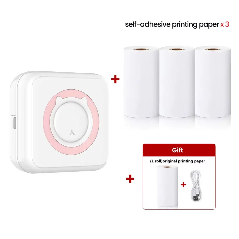 Compact and Colorful Mini Thermal Printer: Bluetooth Wireless Portable Pocket Label Maker for Stickers
