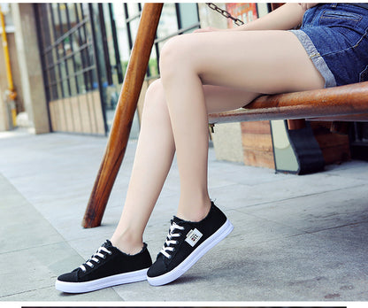 Women'S Casual Round Toe Solid Color Canvas Shoes, Small White, Flat Bottom, PVC Sole, Fabric Upper And Insole, Hand Wash, No Dry Clean, Spring, Autumn, All Season 2022 NovaCart