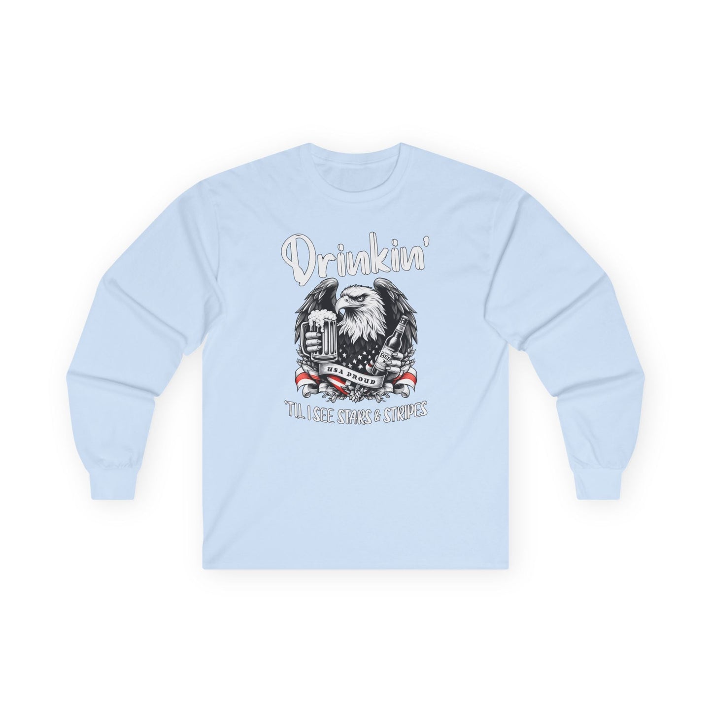 Drinkin' Til I See Stars & Stripes Long Sleeve Tee The Devil's Pickle