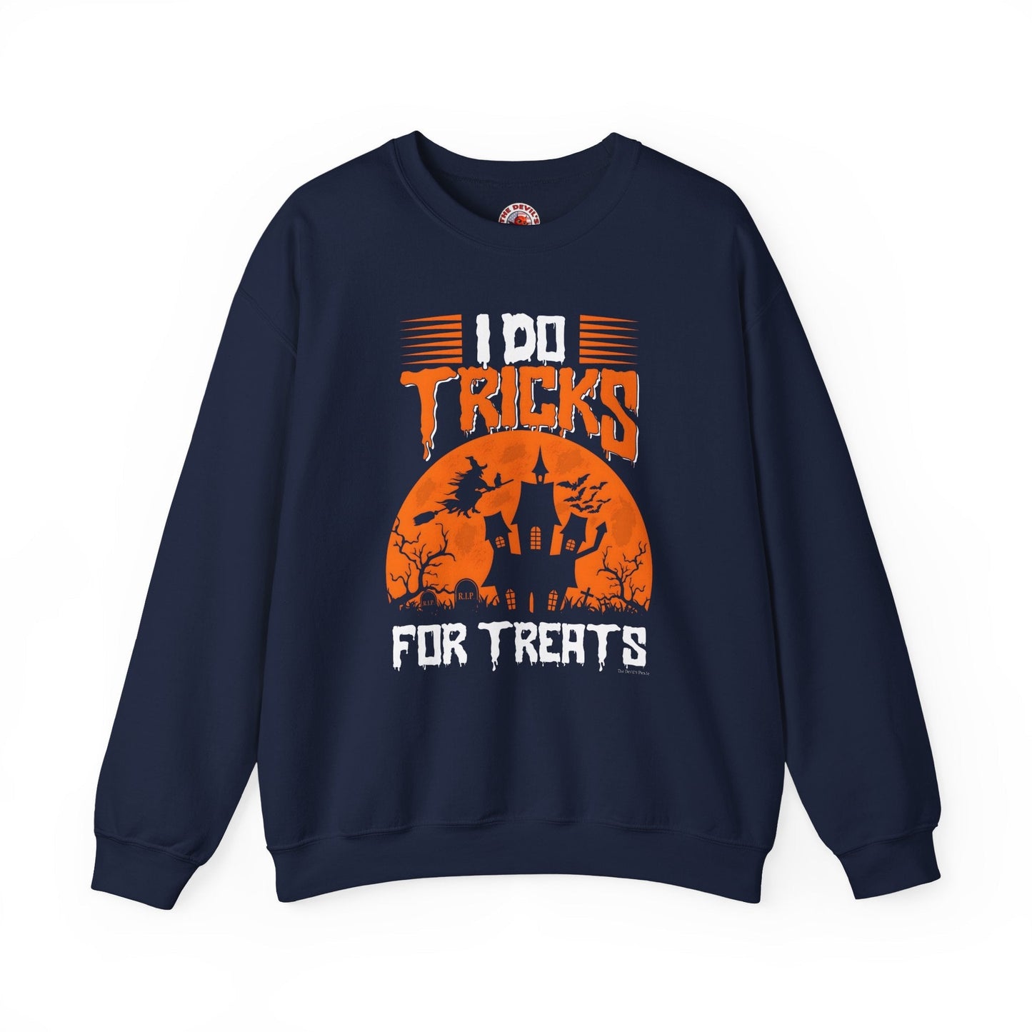 I Do Tricks For Treats Crewneck Sweatshirt The Devil's Pickle