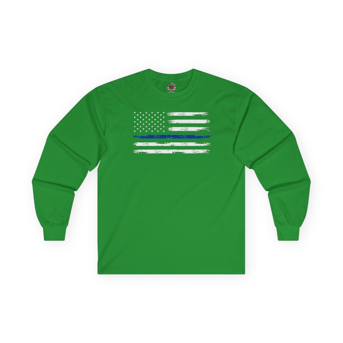 Thin Blue Line American Flag Long Sleeve Tee The Devil's Pickle