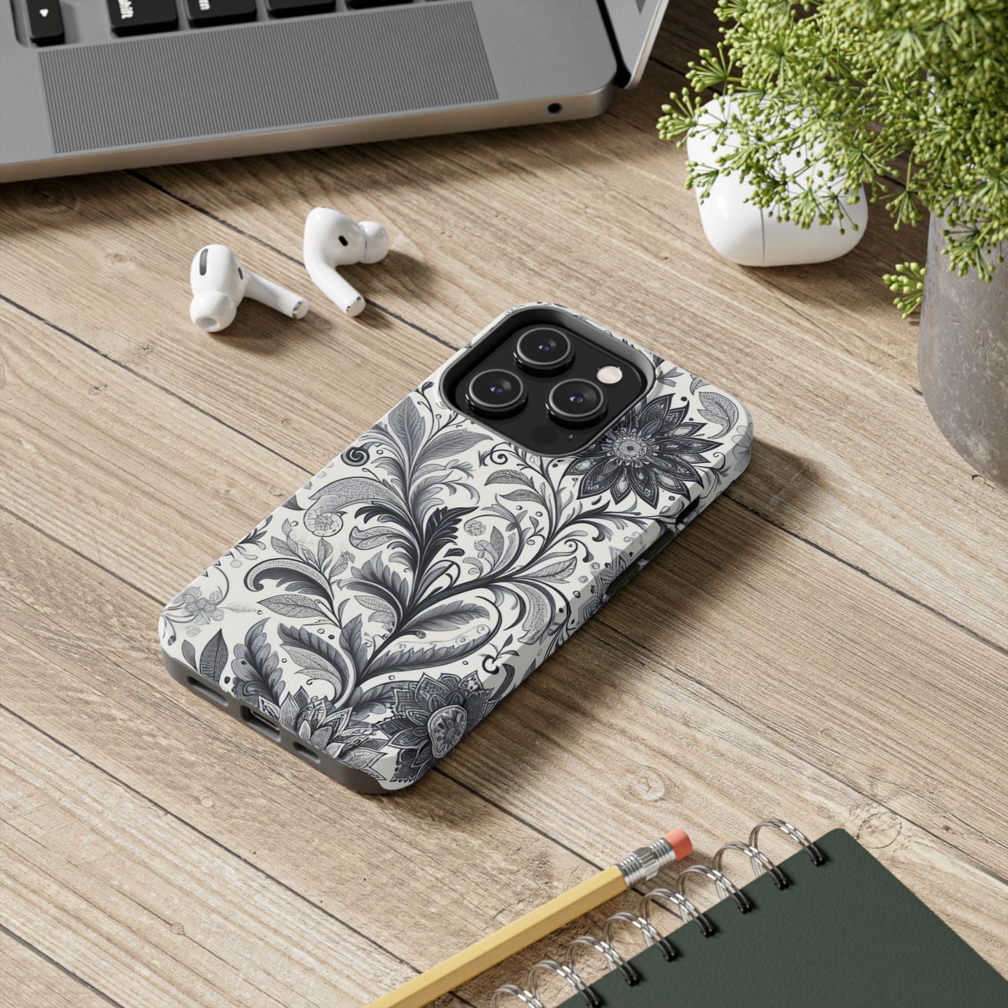 Floral Tough Phone Cases, Durable Phone Cover, Stylish Floral Design, Gift for Her, Trendy Tech Accessories, Birthday Present Grayceful LLC