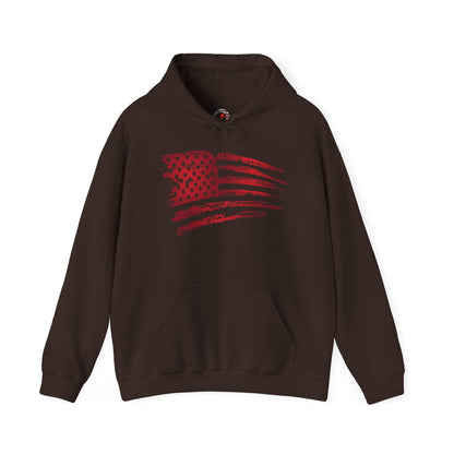 Red American Flag Hooded Sweatshirt The Devil's Pickle