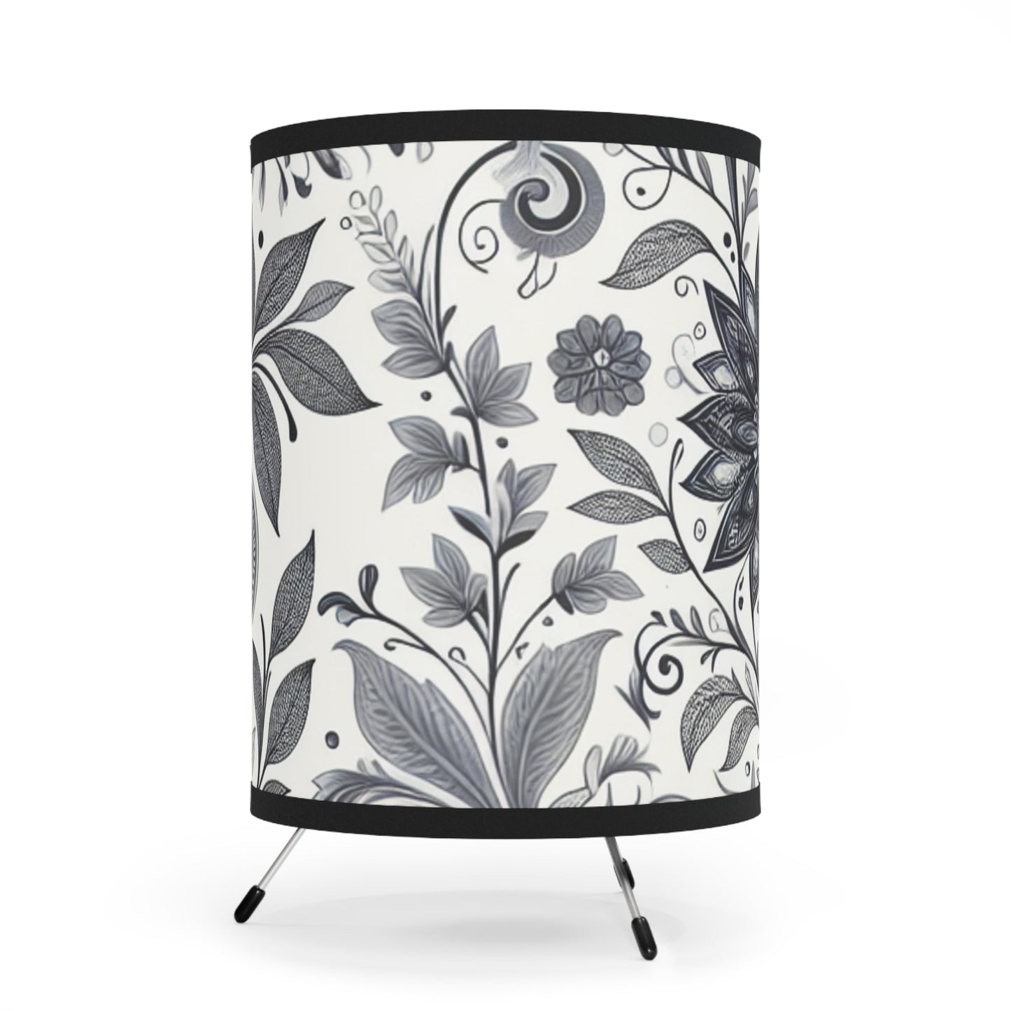 Elegant Floral Tripod Lamp, Home Decor, Accent Lighting, Modern Design, Bedroom Lighting, Living Room Decor, Unique Gift Grayceful LLC