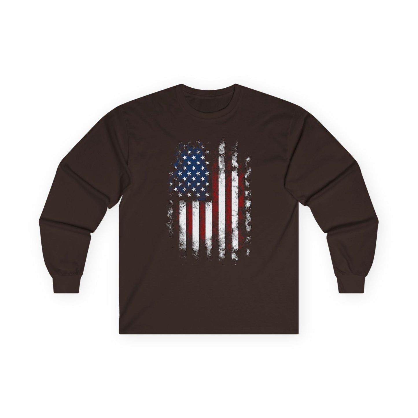 Distressed American Flag Long Sleeve Tee The Devil's Pickle