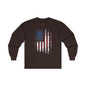 Distressed American Flag Long Sleeve Tee The Devil's Pickle