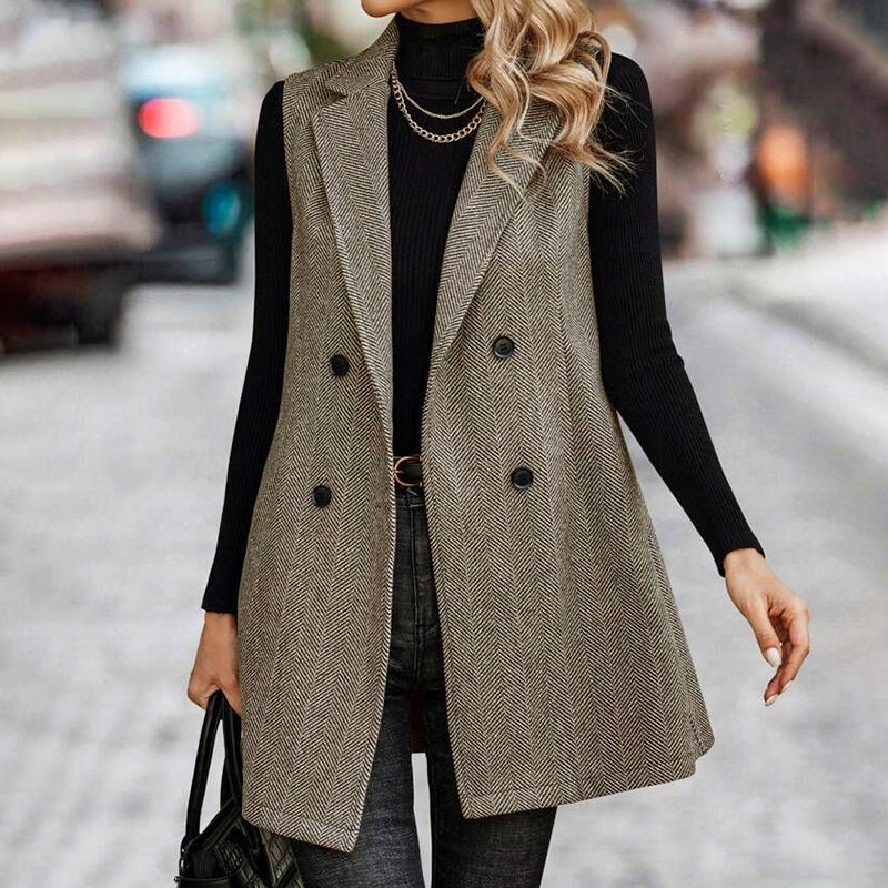 🖤 Women’s Sleeveless Blazer Vest – Trendy Business Casual FitiqueFit