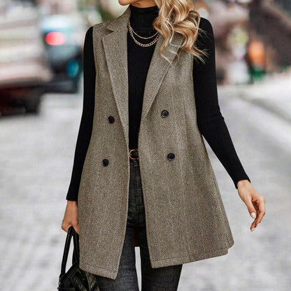 🖤 Women’s Sleeveless Blazer Vest – Trendy Business Casual FitiqueFit