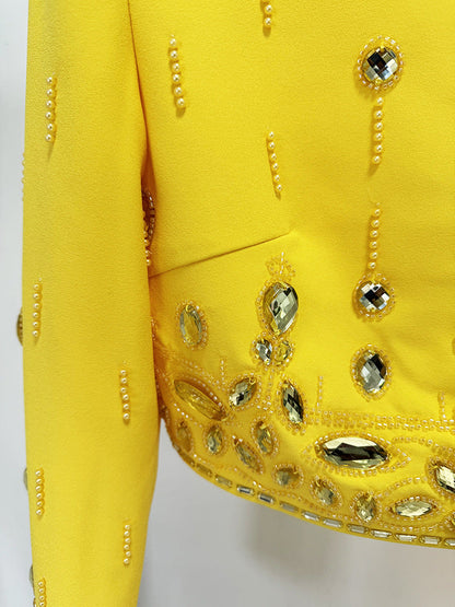Fashion New Heavy Industry Beads Diamond Inlaid Short Top Long Skirt Suit See size chart under “more details” The Fashion Celestial