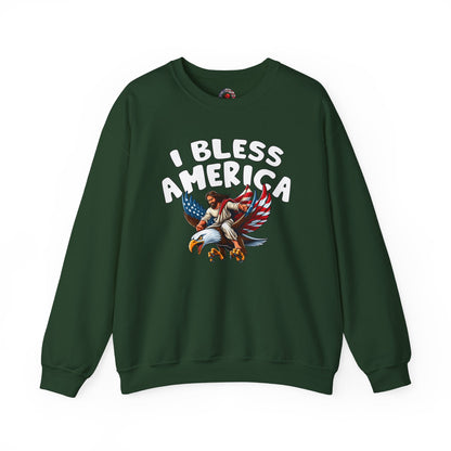 I Bless America Crewneck Sweatshirt The Devil's Pickle