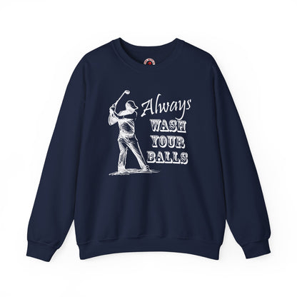 Always Wash Your Balls Golf Crewneck Sweatshirt The Devil's Pickle