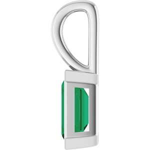 Platinum Lab-Grown Emerald Pendant Ethereal Legacy Boutiques