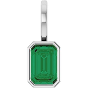 Platinum Lab-Grown Emerald Pendant Ethereal Legacy Boutiques
