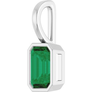 Platinum Lab-Grown Emerald Pendant Ethereal Legacy Boutiques