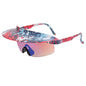 New Large Frame Cycling Glasses Men And Women Models Fashion Dazzling Hat Sunglasses Personality Brim Sunglasses