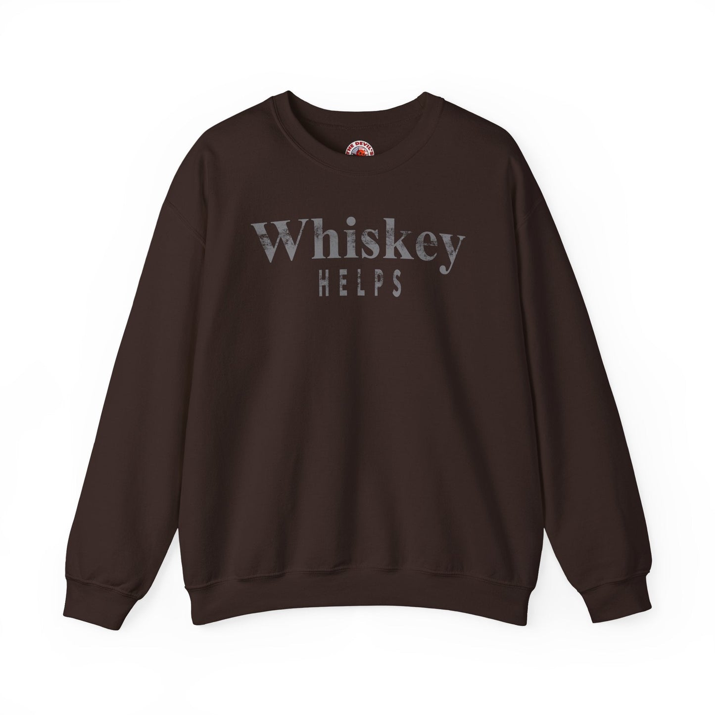 Whiskey Helps Crewneck Sweatshirt The Devil's Pickle