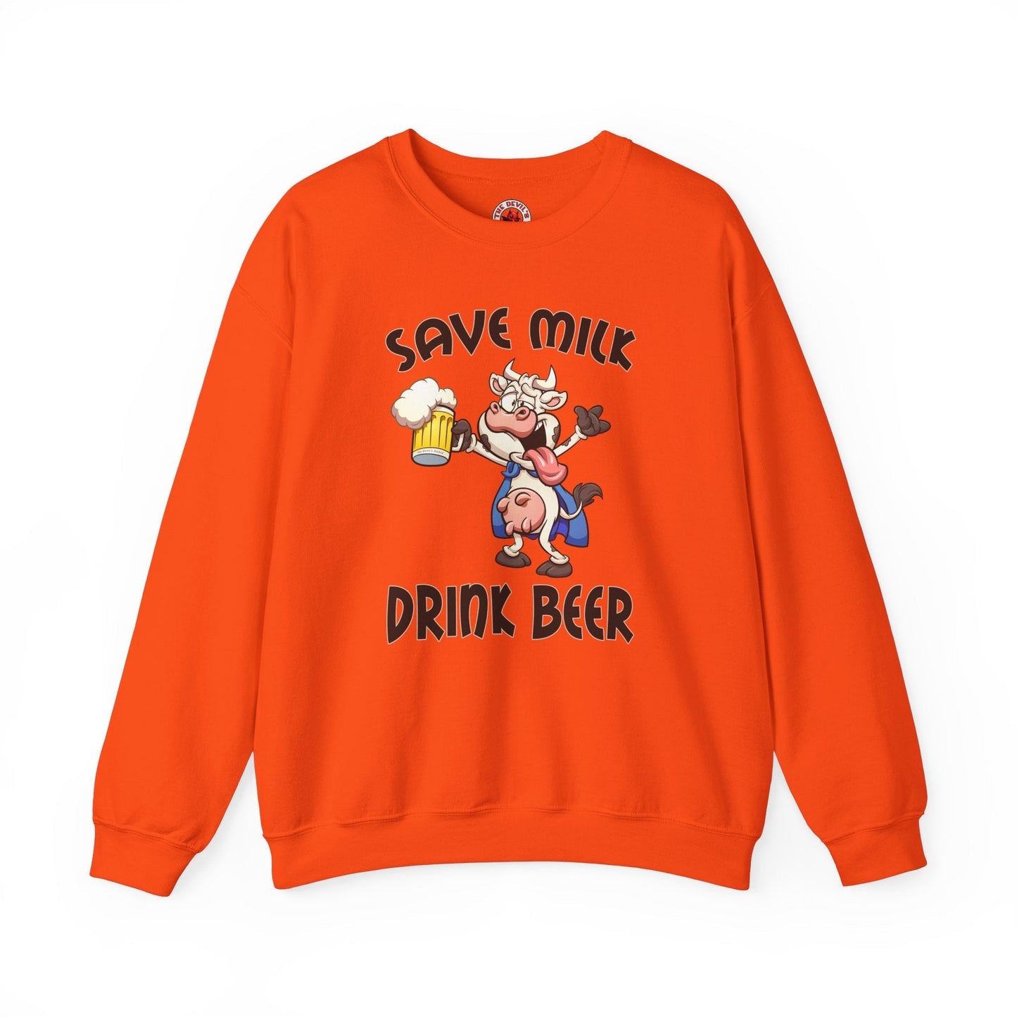 Save Milk Drink Beer Crewneck Sweatshirt The Devil's Pickle