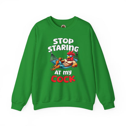 Stop Staring at My Cock Crewneck Sweatshirt The Devil's Pickle